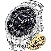 OUPINKE Automatic Watches for Men Starry Sky Luxury Mechanical Waterproof Date Luminous Sapphire Tungsten Steel Wrist Watch