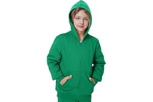 UNACOO Girls Boys Zip Up Hoodie Soft Fleece Sweatshirt Kids Hoodies for Toddler Zipper hoodie Jacket (Age 3-12 Years)