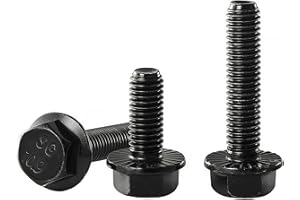 YIIFLY M8 x 35mm Flanged Hex Head Bolts Flange Hexagon Screws, M8x1.25 Bolt, 10.9 Grade Alloy Steel, Hexagon Head Bolts, Blac