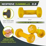ProsourceFit Neoprene Dumbbell 2 lb Hex Non-Slip Grip Coated view 2