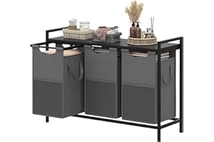 Heybly Laundry Hampers,Gal Laundry Basket with Large Desktop Sorter for Laundry Room organization, Bathroom and Dorm Laundry Bags on Storage Shelf Rustic HLH003BG