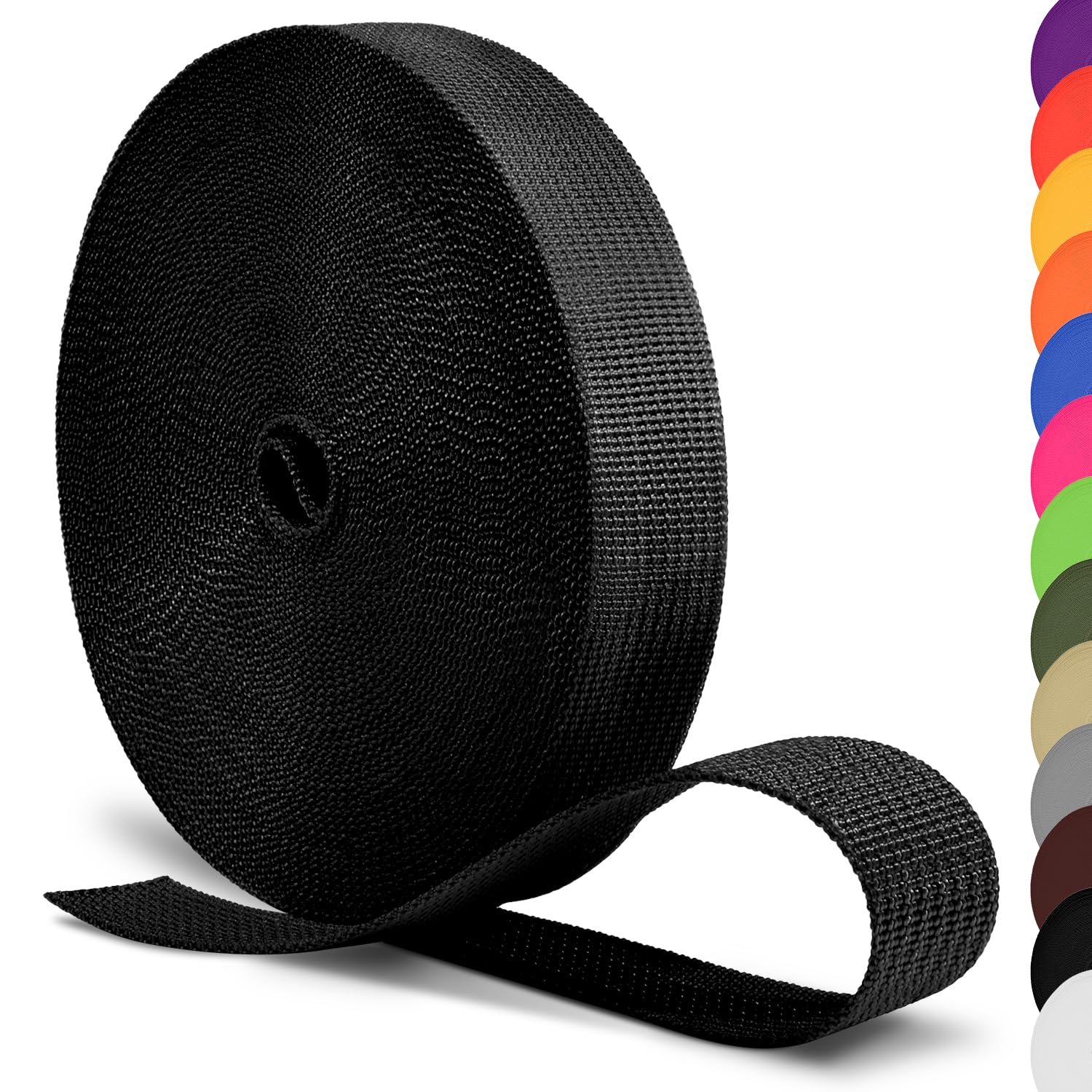 Photo 1 of 12 Yards Webbing 1 Inch Wide Polypropylene Webbing Strap 1" Webbing Strapping for Bags/Lawn Chair/Pool Solar Cover DIY Crafting