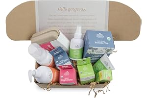 Earth Mama's Mama & Baby Gift Set | Breastfeeding & Postpartum Essentials, Skin Care Gifts for Mom & Newborn, Baby Lotion & Wash, Baby Oil, Sunscreen, Balms, Nipple Butter, Tea and Booby Tubes, 10 pcs
