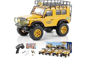BEEZRC FMS 1/24 RC Crawler RTR FCX24M Land Rover Family Camel Trophy Edition Licensed RC Model 4WD RC Rock Truck 2.4Ghz Hobby Grade RC Car Model Mini Off Road Vehicle with Battery (Defender 90)