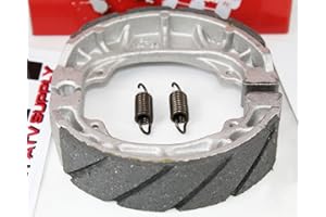 HI-CALIBER POWERSPORTS PARTS QUALITY GROOVED Front Brake Shoes +Springs for the Honda ATC 200E 200ES BIG RED three-wheel ATVs