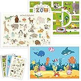 Babebay Disposable Stick-On Placemats for Baby, 60 Pack, 3 Animal Designs | Sticky Baby Table Mats, Cleaner Eating Surface, 3 Fun Animal Designs, for Babies &amp; Toddlers, Restaurants &amp; or on the go