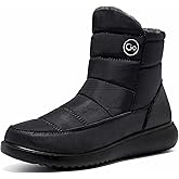 Aomigoct Women Winter Snow Boots Waterproof: Warm Mid Calf Boots for Women with Fur Lined - Comfortable Outdoor Slip On Booties Anti-Slip