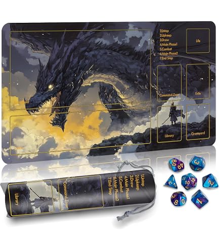 Alfombra De Juego MTG De 24x14 Con Bordes Cosidos | Zonas Para Magic, Antideslizante Y Versátil