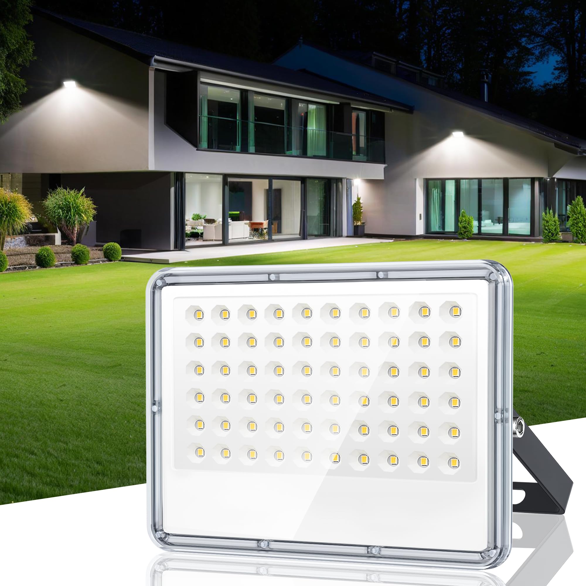 TASINUO 50W LED Floodlight Outdoor, 5000LM Outdoor Security Lights, IP67 Waterproof LED Spot Lights 7000K Daylight LED Flood Lights for Garden, Yard, Garages, Warehouse, Patio, Billboard