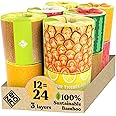 ZENO Organic Bamboo Toilet Paper 3 Ply - Sustainable Toilet Paper - 12 Jumbo Rolls & 350 Sheets Per Roll - Septic Safe - 100% Natural - PFAS & BPA Free - FSC Certified