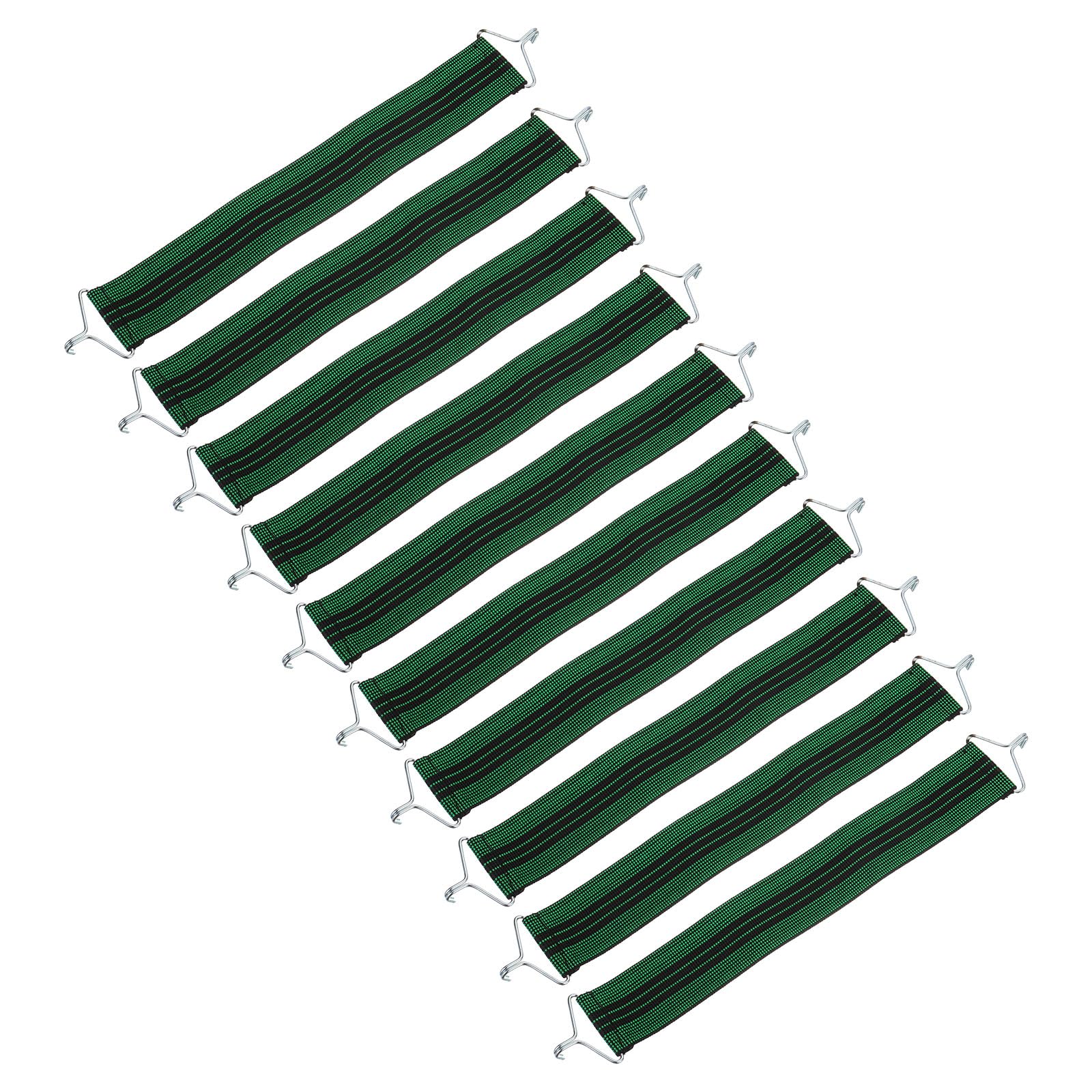 PATIKIL Zero Gravity Chair Accessories, 10 Pcs Green Fabric & Metal Hook Reinforced Straps for Recliner, Lounge, Folding, Anti-Gravity & Bungee Chairs