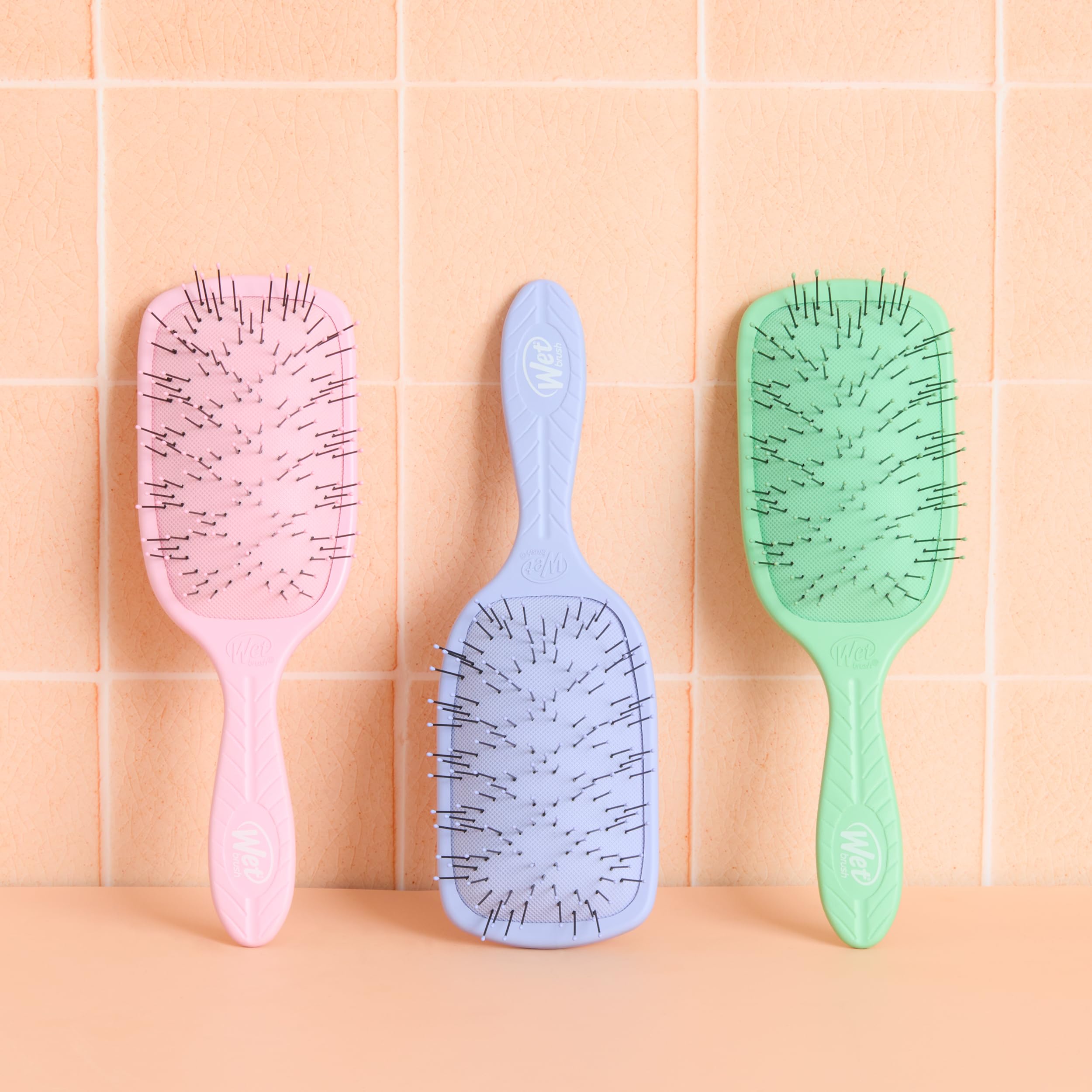 Wet Brush Go Green Thick Hair Paddle Detangling Brush, Purple - Ultra-Soft IntelliFlex Bristles With AquaVent - Gently Loosens Knots While Minimizing Pain - Curly, Coarse, Long, Wet & Dry Hair