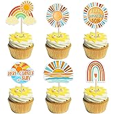 Gyufise 36Pcs Here Comes The Son Cupcake Toppers Here Comes The Son Baby Shower Decorations Sun Cupcake Toppers A Little Sunshine is On The Way Cupcake Topper Sunshine Baby Shower Decorations