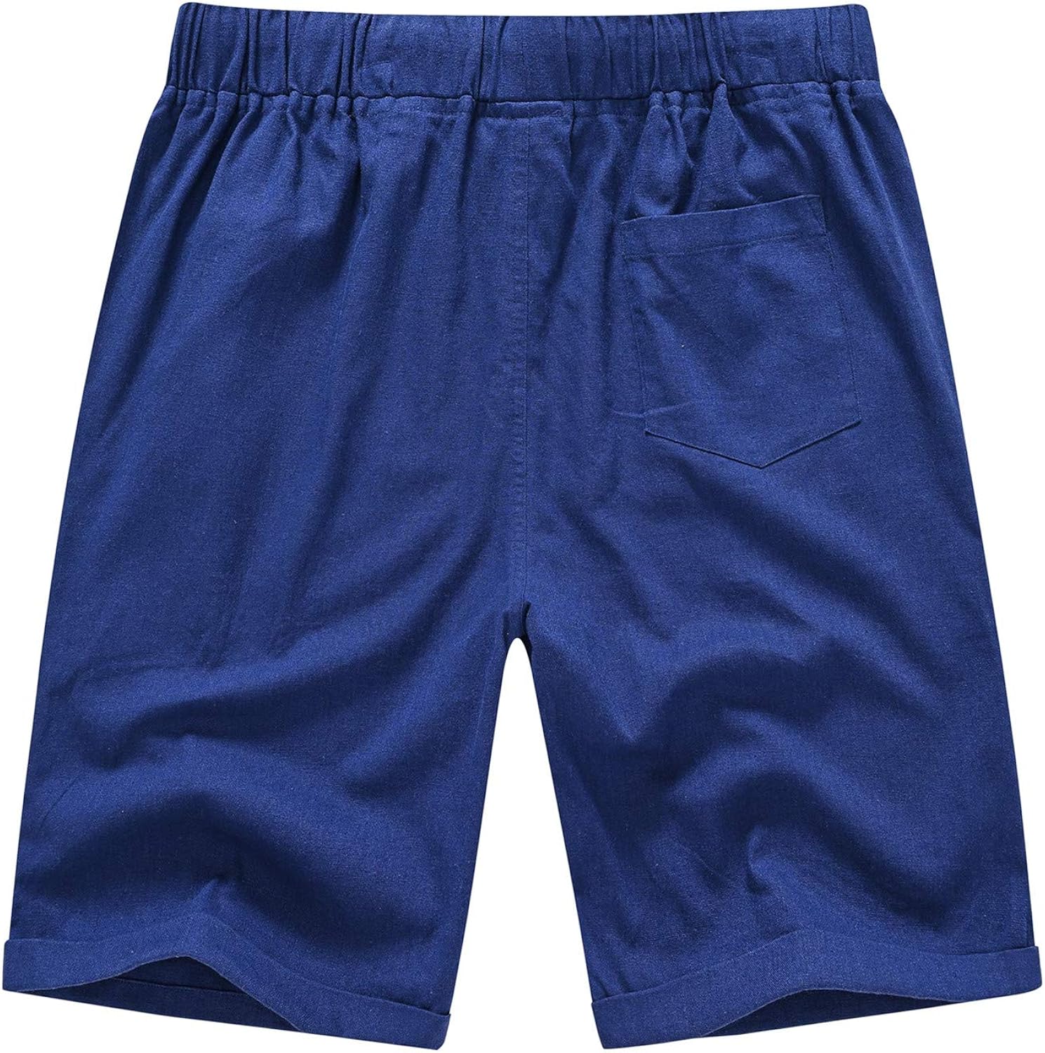 YuKaiChen Men's Linen Casual Classic Fit Shorts Flat Front Drawstring Summer Beach Shorts with Pockets at  Men’s Clothing store