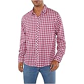 VIPWOLF Men's Plaid Dress Shirts Checkered Long Sleeve Business Casual Button Down Shirts