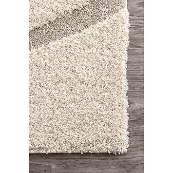 Paradise Carpet Creation Gives You Luxurious Soft Handwoven Shag Collection, 2 inch Pile Height Anti-Skid Trellis Rug for Your Living Room Size 6x8, Color Ivory