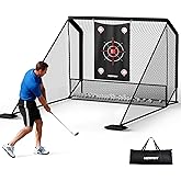 Golf Practice Net, 10x7ft Heavy Duty Golfnets for Indoor/Outdoor Training, Portable Hitting Nets with Carry Bag, Ideal Golfs Training Aid for Golfers Backyard Driving Chipping Swing