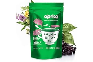 AprikaLife - Calm and Relax Herbal Tea with Chamomile, Peppermint, and Lavender - 60 Tea Bags. Delicious Herbal Blend for a Calming Experience