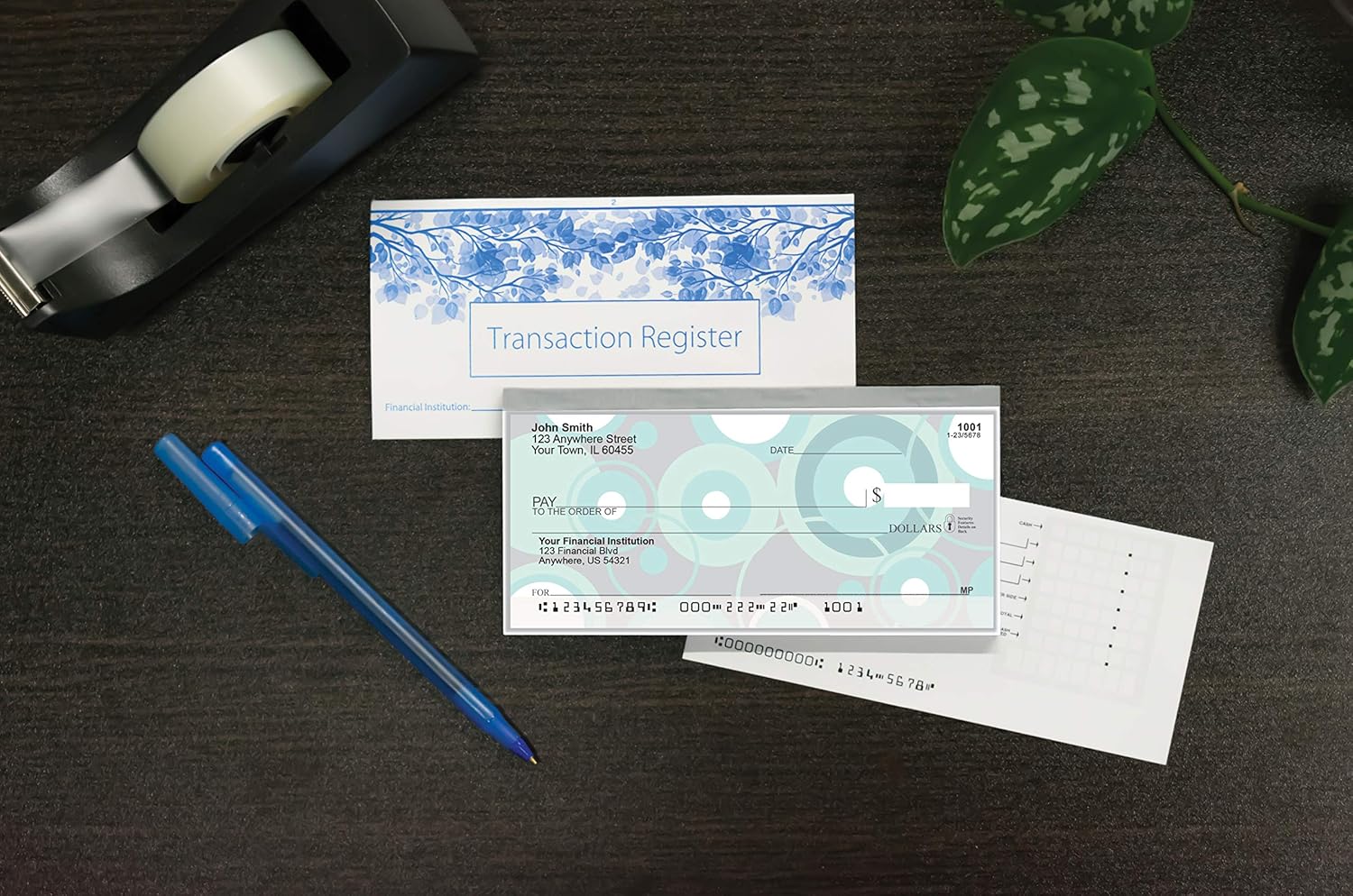 Stylish Patterns Top Tear Value Priced Personal Checks (1 Box of Duplicates, Qty. 100) : Office Products