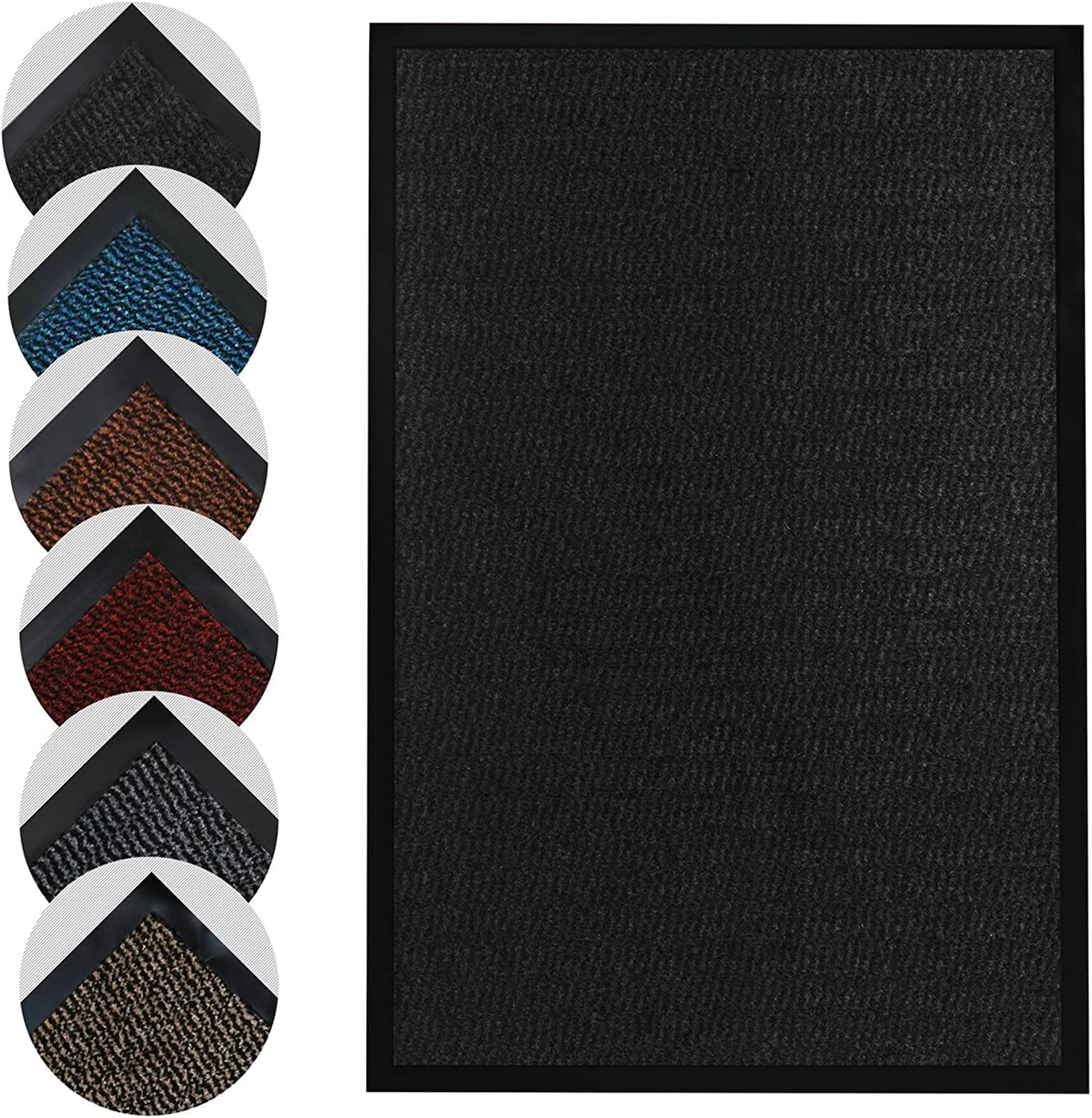 Homatz Door Mat Indoor & Outdoor 50 x 80cm Heavy Duty Floor Mat - Non Slip Rubber Back Door Mats Indoor Rug - Dirt Trapper Super Absorbent Front Door Mat, Washable Doormats Barrier Mat — image 1