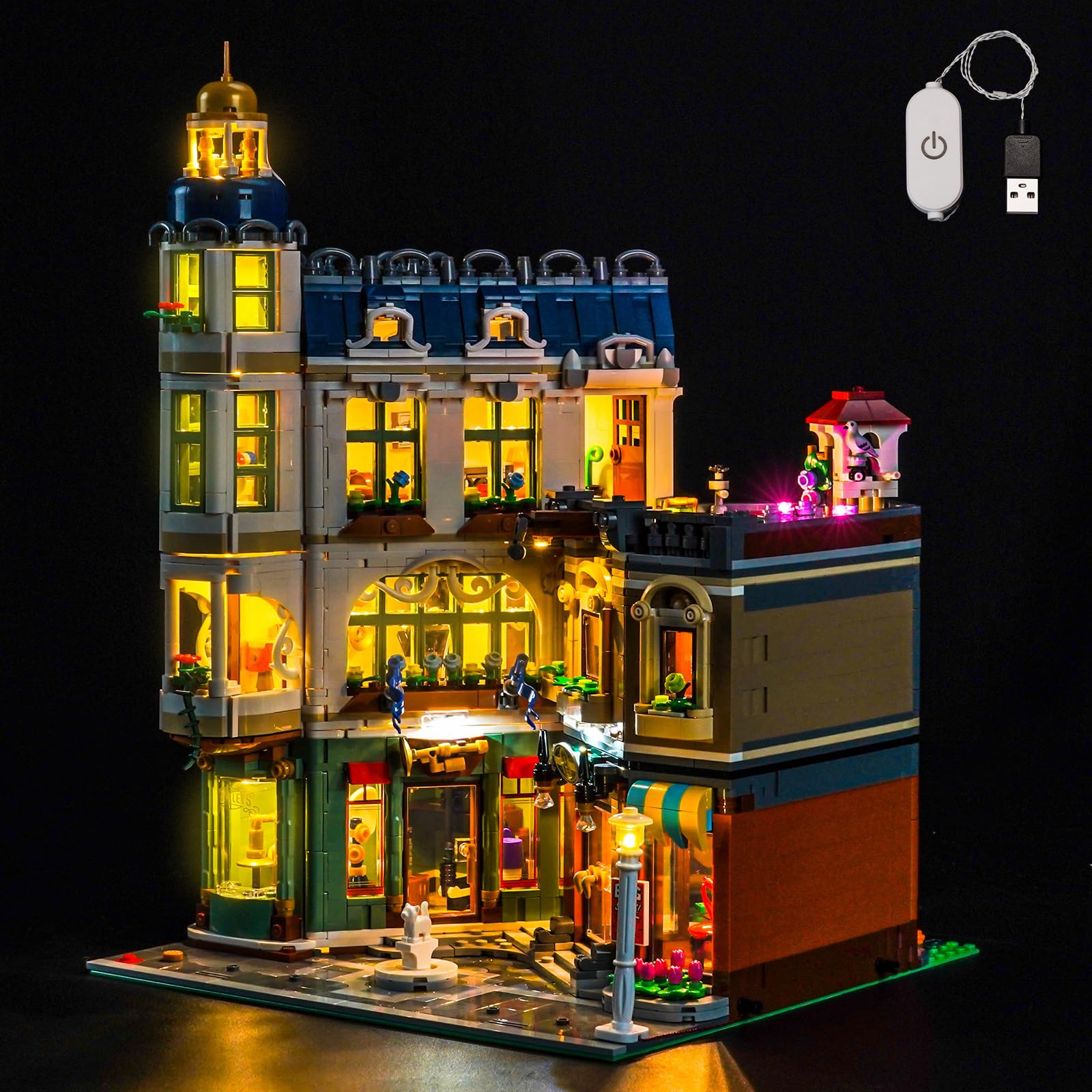 Light Kit Compatible with Lego 11371 Shopping Street (No Model), Decoration Lighting Set Compatible with Lego Shopping Street Building Blocks Model