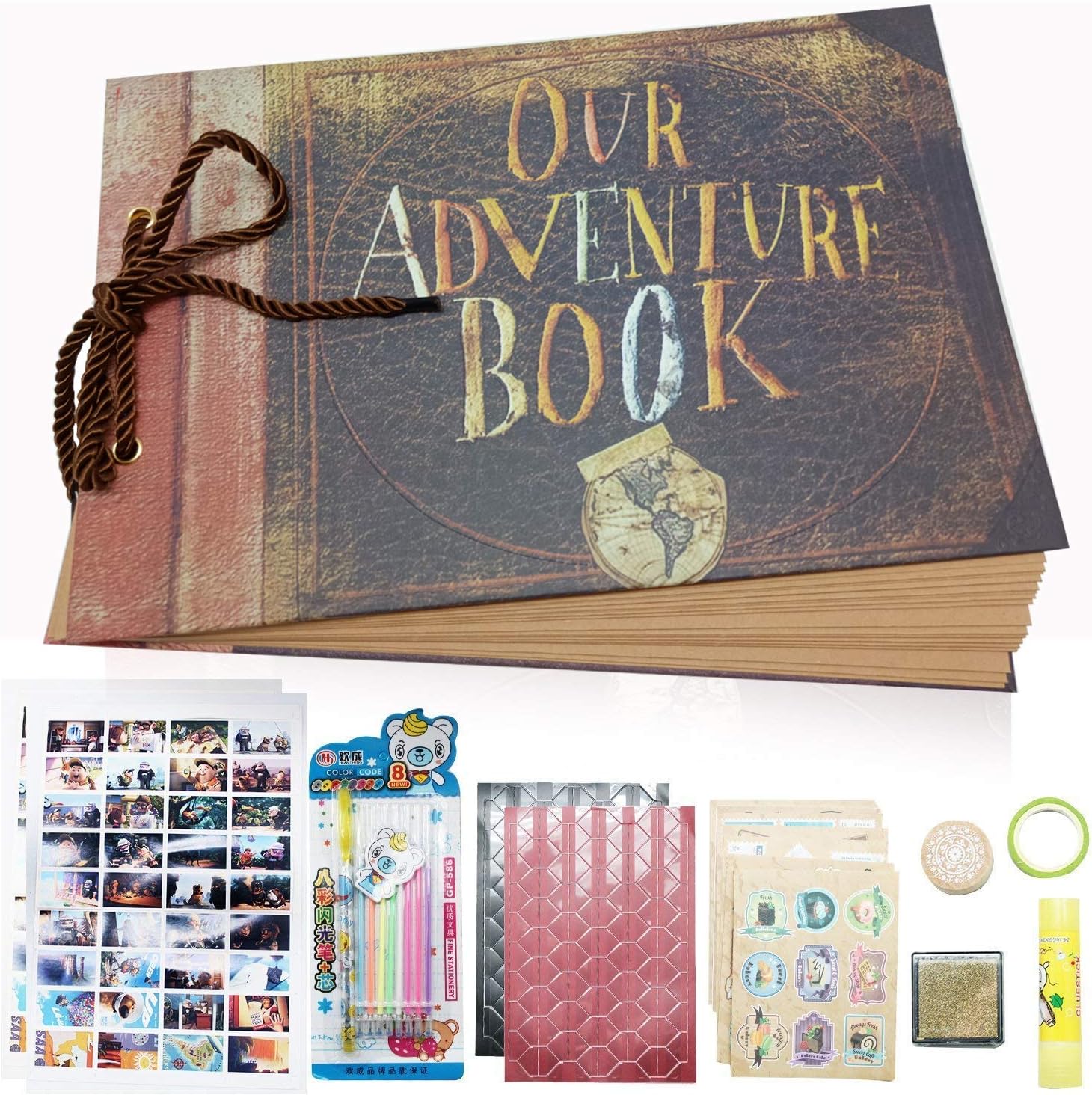 SAIBANG Our Adventure Book, Retro Photo Album, Anniversary Scrapbook, DIY Travel Wedding Album
