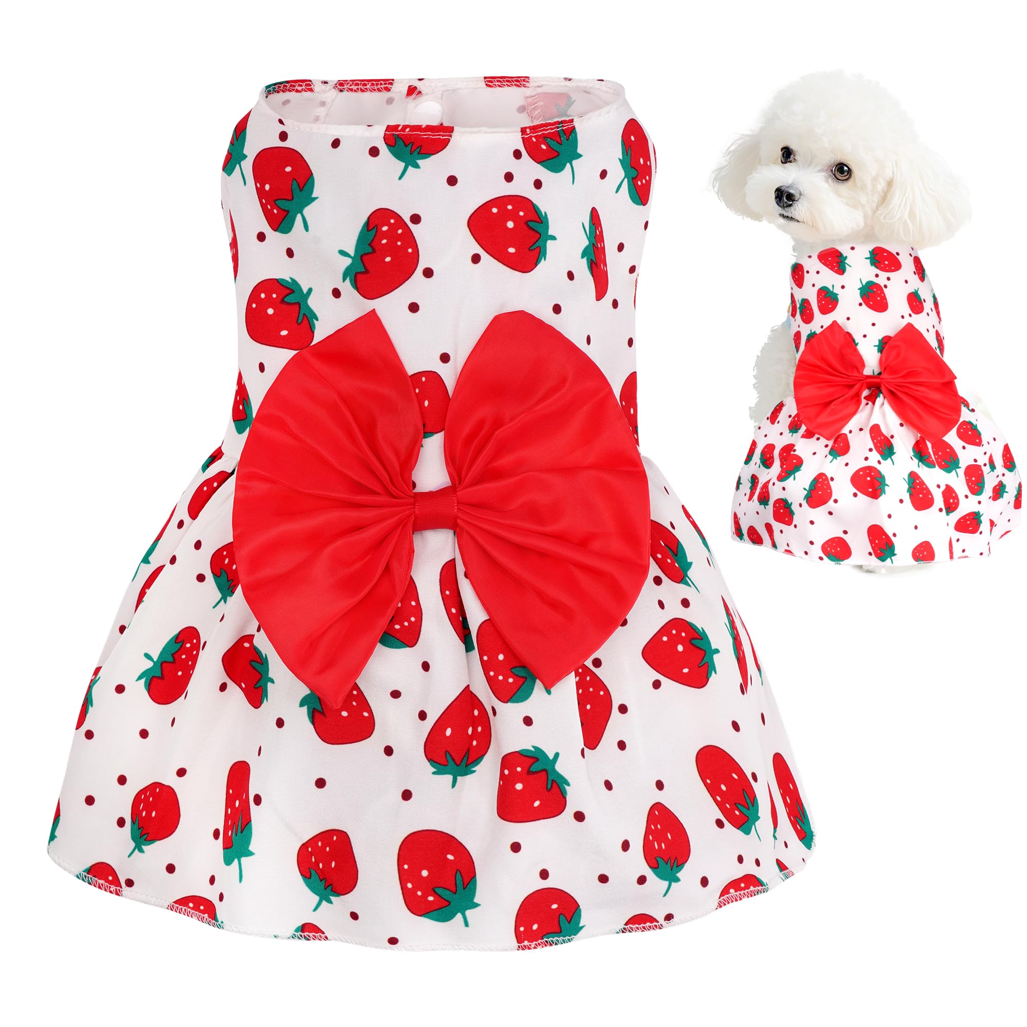 Photo 1 of choyaxo Floral Dog Dress Cute Dog Skirt Pet Dress Summer Pet Clothes for Puppy Small Cats