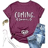 VILOVE Pregnancy Announcement Shirt Women Coming Soon T Shirt Pregnancy Mom to Be Gift Shirts New Mom Tee Shirt