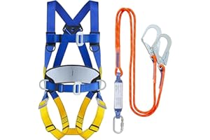DIJJIG Universal Full Body Fall Protection Safety Harness with Dorsal D-Ring and Mating Buckle Legs，OSHA/ANSI Compliant,inter