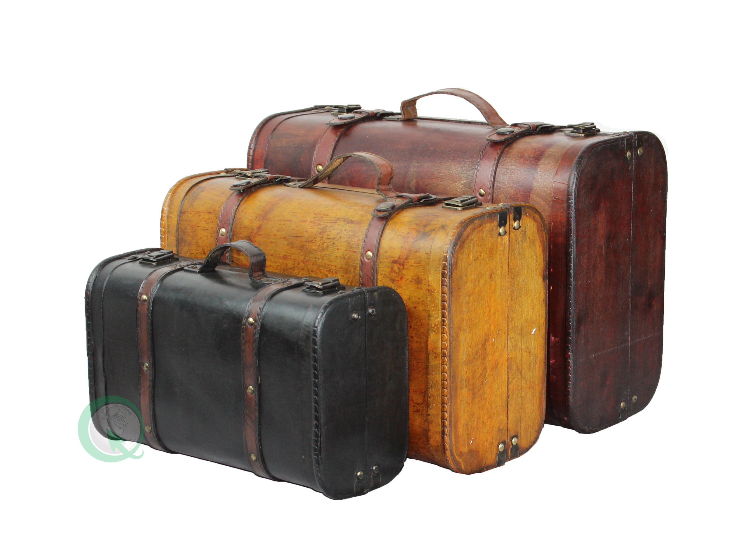 Vintiquewise Vintiquewise(TM 3-Colored Vintage Style Luggage Suitcase/Trunk, Set of 3