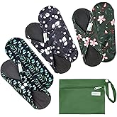 Langsprit Absorbent Reusable Menstrual Sanitary Pads/Washable Cloth Menstrual Period Pads,Reusable Panty Liners(Winter,S)