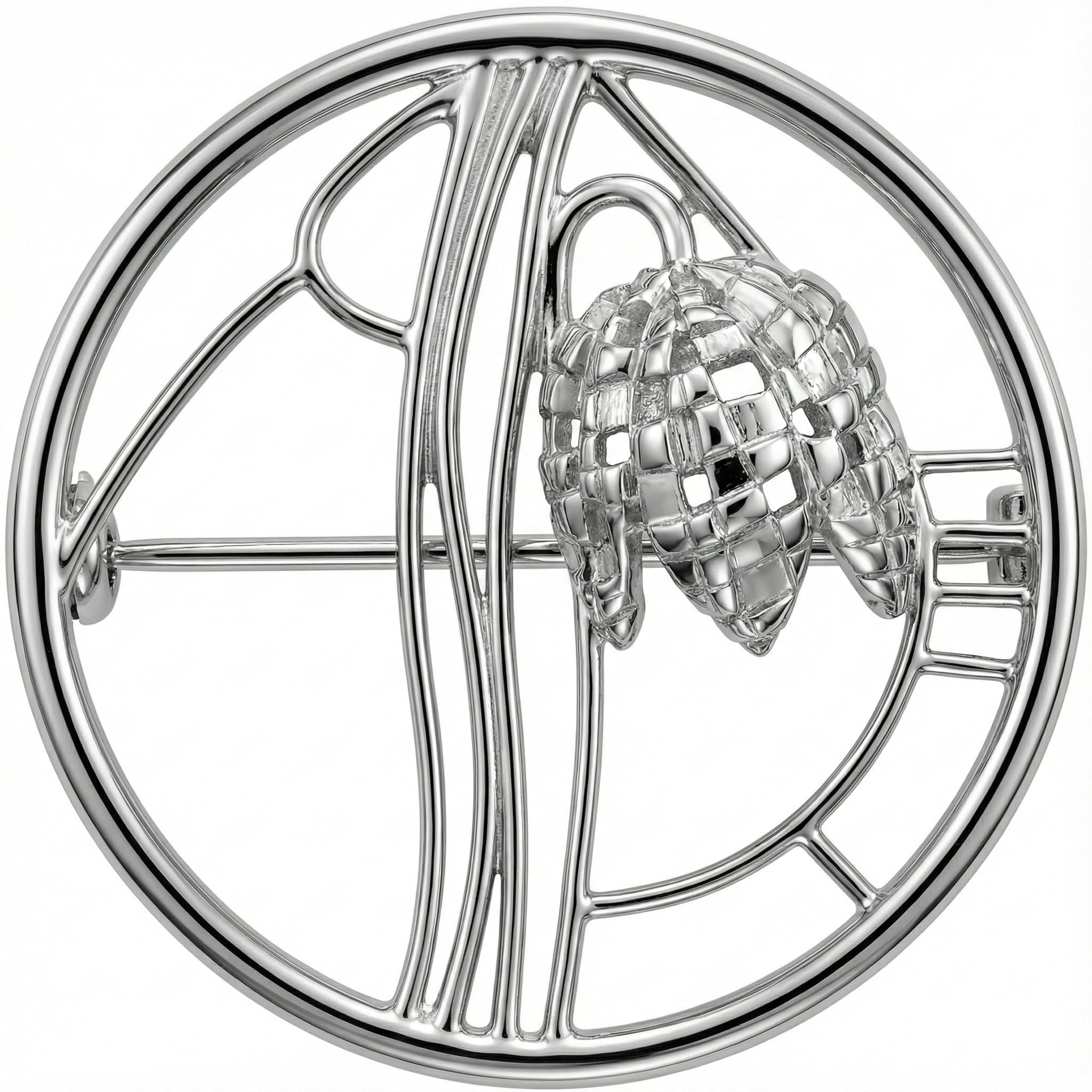 CAIRN 925 Sterling silver Charles Rennie Mackintosh brooch for women. Jewellery gift box included. Show. 472