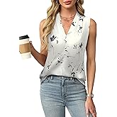 Blooming Jelly Women's Dressy Tank Tops Summer Sleeveless Work Blouses Silk Satin V Neck Shirts Business Casual Outfits