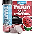 Nuun Hydration Energy Electrolyte Tablets with Caffeine, B Vitamins and Ginseng, Watermelon Burst, 5 Essential Electrolytes for Hydration, Vegan, Non-GMO, 8 Pack (80 Servings)
