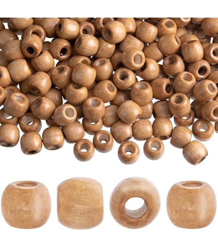 Mxxipp 200pcs Large Hole Wooden Beads - 10x13mm Round Spacer Beads, 5 Colors, For Jewelry Making & DIY Crafts - View #10