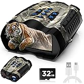 WARMTUYO Night Vision Goggles, 4K Binoculars with Camera, 3.5" HD Display and 32GB TF Card, 9 Gear Night Vision, 16X Digital Zoom, 5000mAh Battery Nightvision