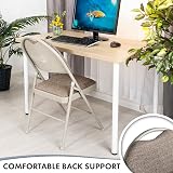 Nyxi Folding Chair Premium Padded Fabric Seat 150kg Load Cream view 4