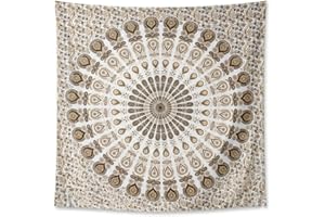 Furnishful Finesse Mandala Peacock Tapestry Boho Wall Hanging Tapestries Indian Wall Cloth Tapestry for Living Room Bedroom a