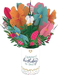 Lovepop Birthday Flower Bouquet - 3D Card, Birthday Bouquet, Flower Bouquet Card, Pop Up Bouquet, Floral Birthday Card, Pop Up Birthday Card