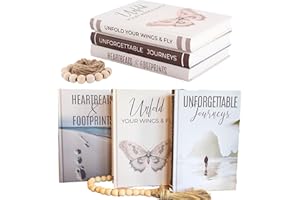 ZenSwift - Decorative Books for Home Decor - Set of 3 Luxury Fake Books for Coffee Table, Bookshelf, or Living Room - Travel-Inspired Aesthetic Designer Books for Stylish Interior and Shelf Decoration