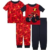 Nickelodeon Boys' 4-piece Snug-fit Cotton Short-Sleeve Matching Pajama Set, Soft & Cute for Kids