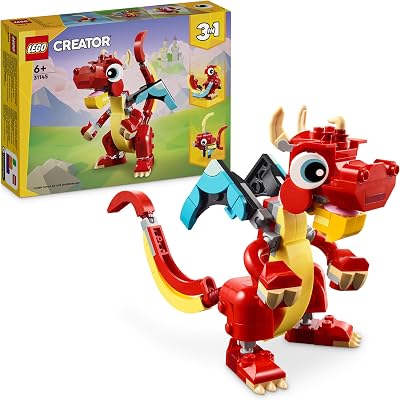LEGO Creator 3in1 Red Dragon Toy Fish Phoenix Bird 31145 6+ Kids