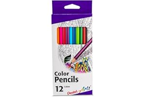 Pentel Arts Colored Pencils, Assorted Colors, Set of 12 (CB8-12)