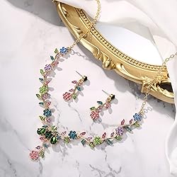 BriLove Women's Wedding Jewelry Leaf Cluster Flower