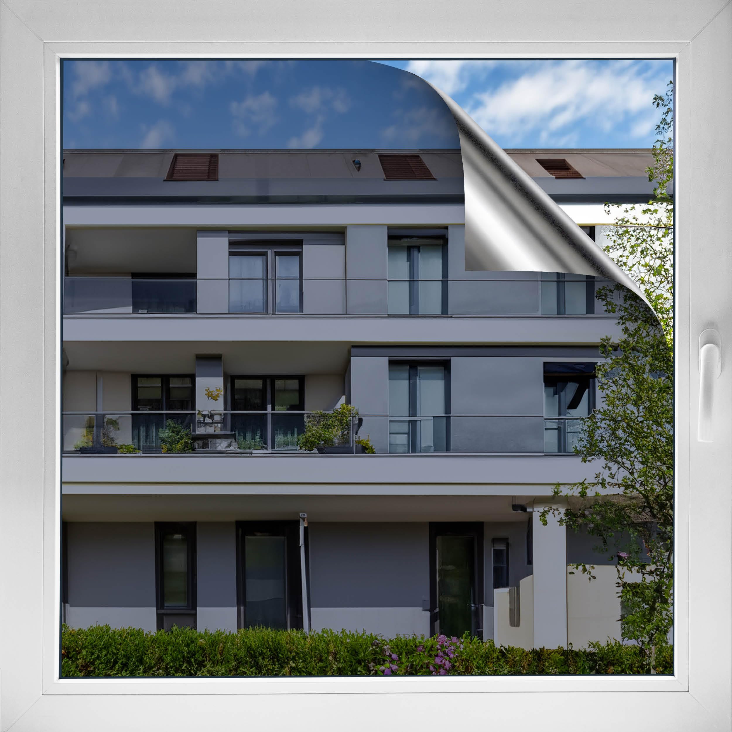 d-c-fix Self-Adhesive Mirror Film (67.5x150cm) Window Film Privacy Protection Outside, Transparent Inside (Daytime) – 99% UV Protection, Reflective Film