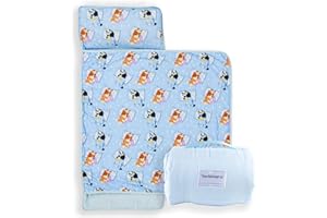 Jay Franco Toddler Nap Mat with Built-in Pillow and Blanket - Soft 46 x 20-inch Microfiber Kids Sleeping Bag for School or Sl