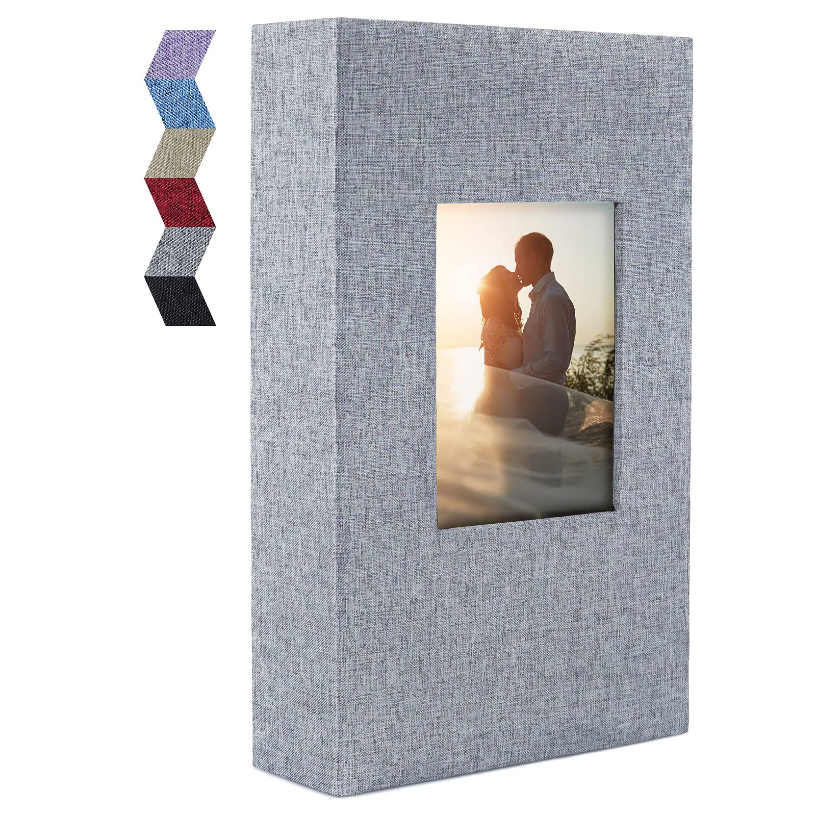 Vienrose 6x4 Photo Albums Slip in for 300 Photos Linen Cover Black Pages Photo Books Large Capacity Picture Albums for Valentine Wedding Christmas Birthday