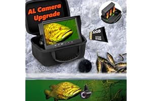 [FishPRO® 2026 Upgrade] Underwater Fishing Camera [No Slide Off] - w/DVR 32GB, 1200TVL, 7'' Ice Fishing Camera Underwater Fish Finder w/Bracket, 24pcs Light, 4,500mAh, 65ft, Ice Fishing Gifts for Men