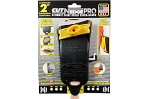 BOXTOWN TEAM Cut-N-Edge PRO : Upgrade to Ultimate Paint Brush Edger and Guard. Multi-Purpose 6 in 1 Tool (Blue/Orange) | Paint Edger | Trim Edger | Paint Brush Cover (2 inch PRO + Brush)