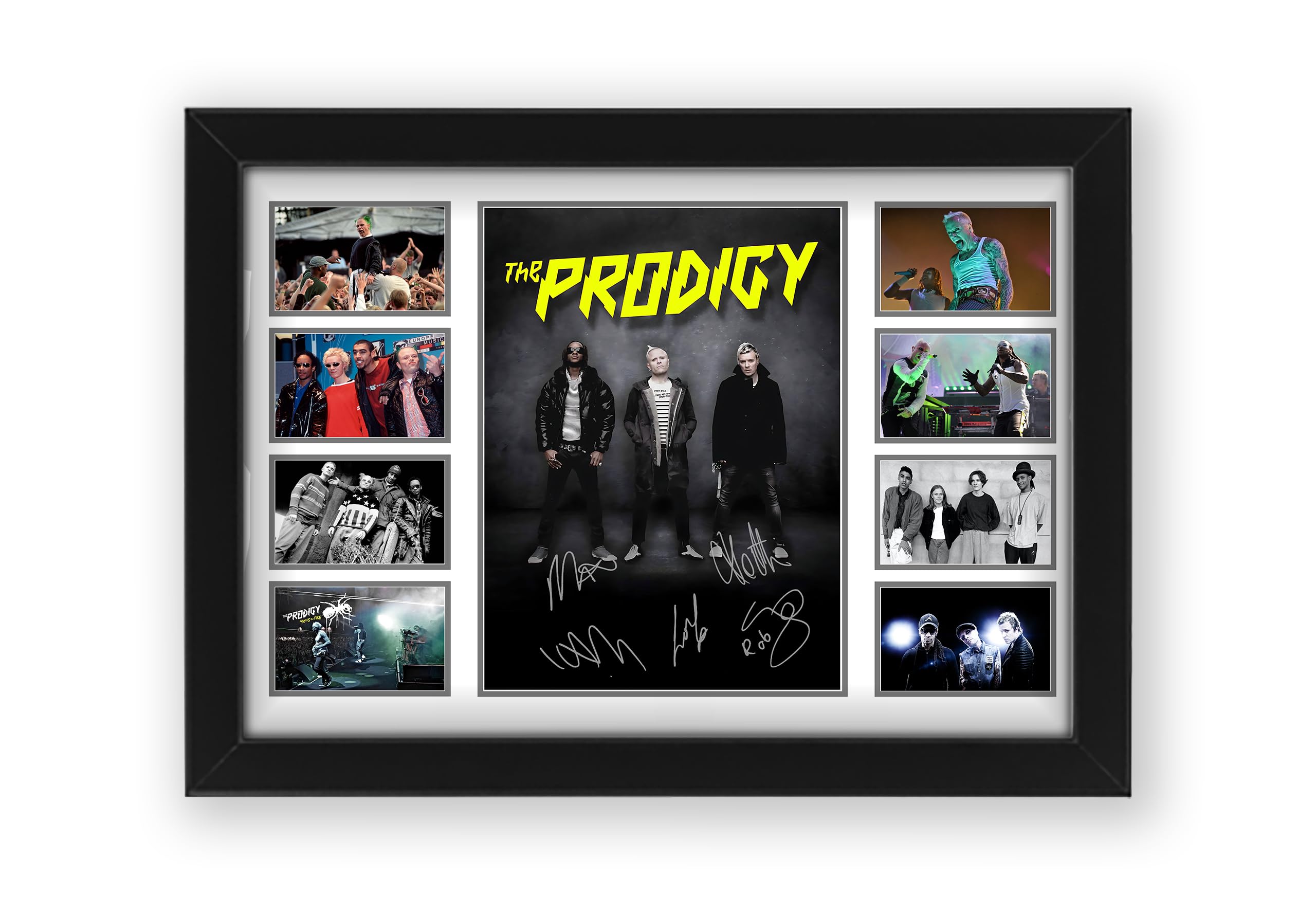 The Prodigy Signed Poster Print - Limited Edition Autograph Fan Gift – Collectible Memorabilia Merchandise (Framed A3 (30x40cm))